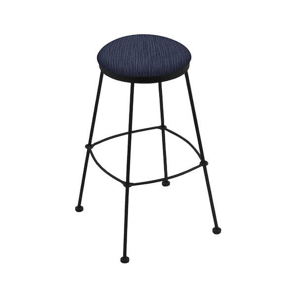 25" Stationary Counter Stool, Black Wrinkle, Graph Anchor Seat